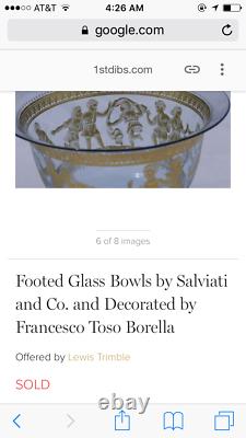 Salviati & Co. Murano Francesco Toso Borella Enameled Venetian Footed Bowl /1890