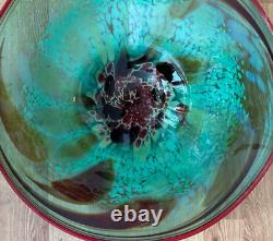 Santa Fe Artist Incredible Studio Hand Blown Art Glass Bowl 20.5 X 18 X 4