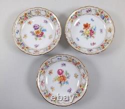 Schumann EMPRESS DRESDEN FLOWERS Porcelain Fruit/Dessert Bowls Lot of 9