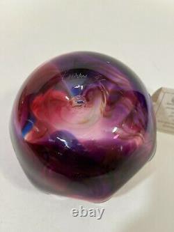 Scott & Laura'95 Hand Blown Art Glass Bowl, Signed, 5 Tall, 5 1/4 Widest