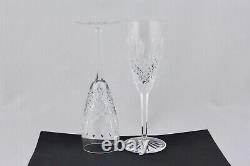 Set Of 2 Waterford Crystal Castlemaine 8 3/8 Fluted Champagne Glasses Mint