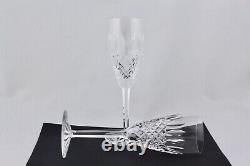 Set Of 2 Waterford Crystal Castlemaine 8 3/8 Fluted Champagne Glasses Mint