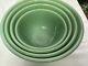Set Of 4 Green Jadeite Fire King Nesting Mixing Bowls Vintage -perfect