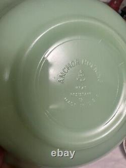 Set Of 4 Green Jadeite Fire King Nesting Mixing Bowls Vintage -perfect