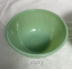 Set Of 4 Green Jadeite Fire King Nesting Mixing Bowls Vintage -perfect