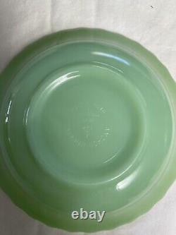 Set Of 4 Green Jadeite Fire King Nesting Mixing Bowls Vintage -perfect