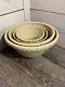 Set Of 4 Robinson Ransbottom Roseville Spongeware Bowls Green Nesting Mixing USA