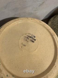Set Of 4 Robinson Ransbottom Roseville Spongeware Bowls Green Nesting Mixing USA