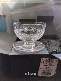 Set Of 4-WATERFORD Crystal-Colleen -Footed Dessert/Grapefrut Bowls-MINT-Orig Box