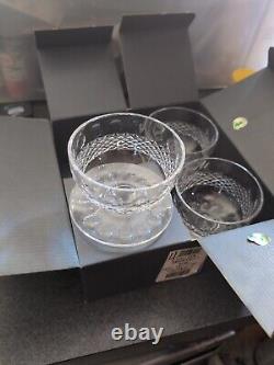 Set Of 4-WATERFORD Crystal-Colleen -Footed Dessert/Grapefrut Bowls-MINT-Orig Box
