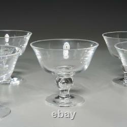 Set Of (6) Tiffany & Co. Brittania Glass Footed Dessert Bowls/compotes