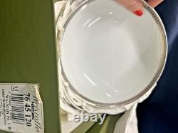 Set of 12 Christofle Malmaison Gilded Porcelain Soup Bowls in Original Box