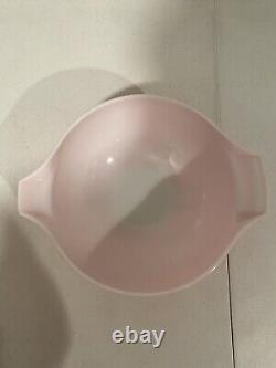 Set of 3 VINTAGE PYREX PINK GOOSEBERRY CINDERELLA Mixing Bowls #441 #443 #444