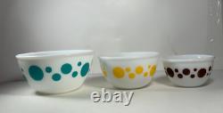 Set of 3 Vintage Hazel Atlas Polka Dot Serving Bowls