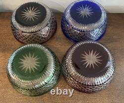 Set of 4 Bohemian Crystal Cut to Clear Approx 5.25 x 2.25Glass Set Vintage EUC