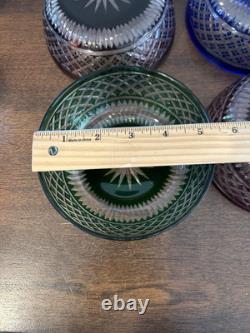 Set of 4 Bohemian Crystal Cut to Clear Approx 5.25 x 2.25Glass Set Vintage EUC