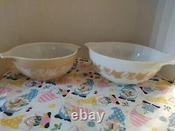 Set of 4-Pyrex Sandalwood Cinderella Bowls- Excellent Condition- Mixing/ Nesting