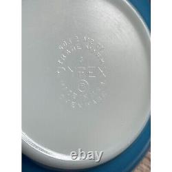 Set of 4 Vintage Pyrex Blue Garland Snowflake Nesting Mixing Bowls