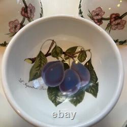 Set of 5 Portmeirion Pomona 5 1/2 Cereal Ceramic Bowls, Cherry Blossom Exterior