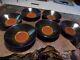 Set of 6 Jars France Crate & Barrel KUTTARA Pasta Cereal Bowls Orange/Red/Black