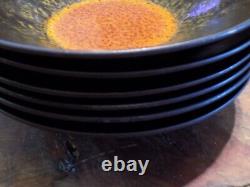 Set of 6 Jars France Crate & Barrel KUTTARA Pasta Cereal Bowls Orange/Red/Black