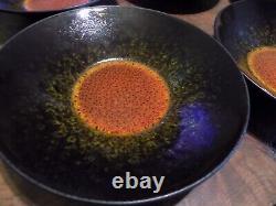 Set of 6 Jars France Crate & Barrel KUTTARA Pasta Cereal Bowls Orange/Red/Black