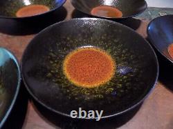 Set of 6 Jars France Crate & Barrel KUTTARA Pasta Cereal Bowls Orange/Red/Black