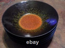 Set of 6 Jars France Crate & Barrel KUTTARA Pasta Cereal Bowls Orange/Red/Black