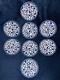 Set of 8 Ralph Lauren Mandarin Blue Salad Plates Floral Lattice 8.5 Retired