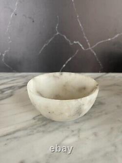 Set of Three (3) Vintage Italian Genuine Alabaster Hand Carved Nesting Bowls