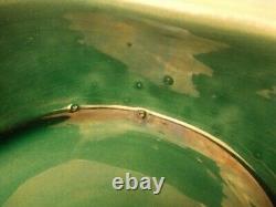 Sevres Rare Turquoise Glazed Square Heavy Porcelain Bowl Mid Century France