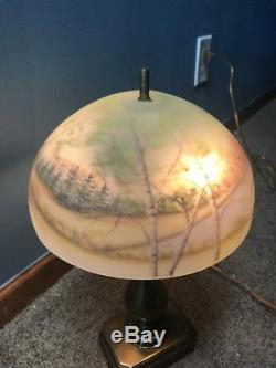 Signed Beverly Cumberledge Reverse Painted Frances Burton Fenton Lamp 29/500