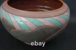 Signed Don Cornett Polychrome Incised 16 Ceramic Pot 70's