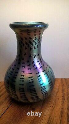 Signed Early Tim Murray Art Glass Vase Circa 1977