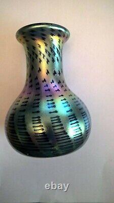 Signed Early Tim Murray Art Glass Vase Circa 1977