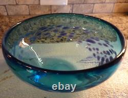 Signed RCG 1997 Dierk Van Keppel Rock Cottage Glassworks Spotted Glass Bowl