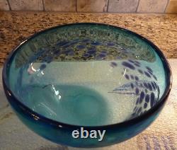 Signed RCG 1997 Dierk Van Keppel Rock Cottage Glassworks Spotted Glass Bowl