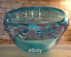 Signed RCG 1997 Dierk Van Keppel Rock Cottage Glassworks Spotted Glass Bowl