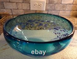 Signed RCG 1997 Dierk Van Keppel Rock Cottage Glassworks Spotted Glass Bowl