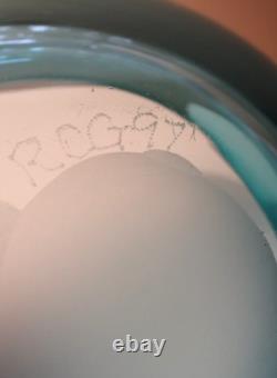 Signed RCG 1997 Dierk Van Keppel Rock Cottage Glassworks Spotted Glass Bowl