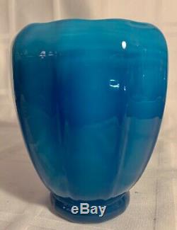 Signed Steuben And F. Carder Turquoise Jade Vase. Mint