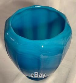 Signed Steuben And F. Carder Turquoise Jade Vase. Mint