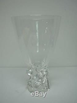 Signed Steuben Crystal Large 11 1/8 Whirlpool Vase Excellent Condition