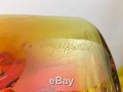 Signed Wayne Husted BLENKO Art Glass Amberina Decanter Bottle