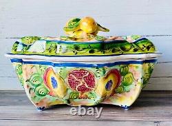 Skyros Portugal Mediterranean Papaya Pomegranate Fruit Hand Painted Tureen