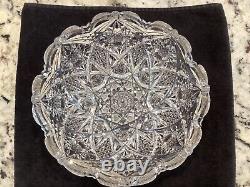 Spectacular American brilliant period cut glass bowl 8 in x 3 3/4 tall. Deep cut