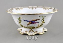 Spode China England Chelsea Bird Y8555 Raised Gilt Dots 20.5cm 8 Pedestal Bowl