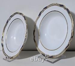 Spode Copeland's China England STAFFORD Blue Leaf 9688 Rimmed Soup Bowl Set of 2