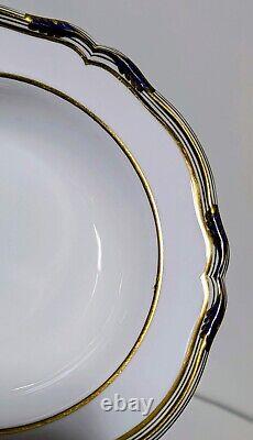 Spode Copeland's China England STAFFORD Blue Leaf 9688 Rimmed Soup Bowl Set of 2