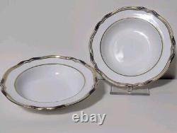 Spode Copeland's China England STAFFORD Blue Leaf 9688 Rimmed Soup Bowl Set of 2
